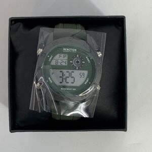 Kenneth‎ Cole Reaction Men's Dress Sport Round Blue Silicon Strap Watch 44mm